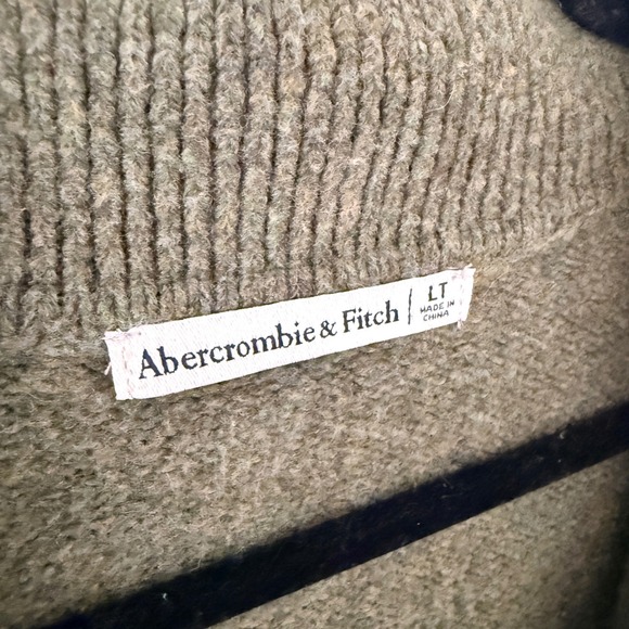 Abercrombie & Fitch Olive Green Polo Collar Sweater Dress Womens LT Large Tall - Picture 3 of 8